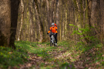 Man cyclist riding the bicycle