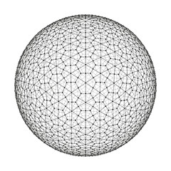 3d Sphere. Global Digital Connections. Technology Concept. Vector Illustration. 