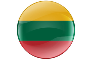 Lithuania  Button Flag