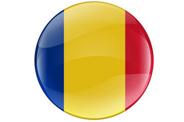 Fototapeta premium Romania Button Flag