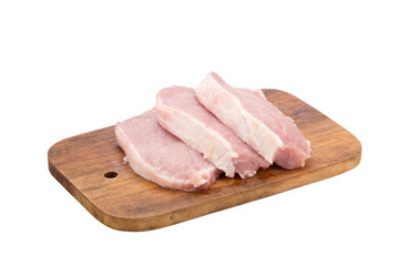 raw meat pork on white