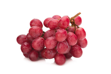Bunch of red grapes Isolated on white background
