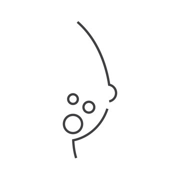 Line icon Breast Cancer icon