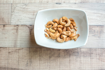 cashew nuts in the plate
