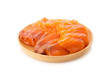 Naklejka na ściany i meble salmon fish fresh meat slice isolated on white background