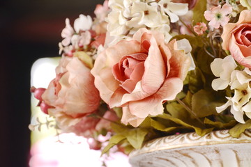 Vintage plastic flowers.
