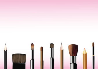 Cosmetic brushes and pencils