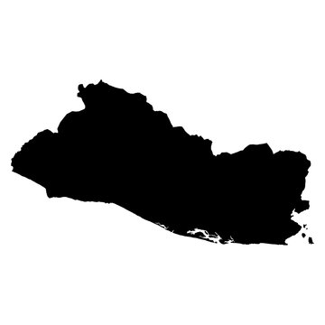 El Salvador black map on white background vector