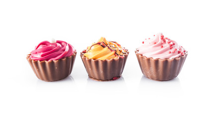 Cupcakes isolated on white