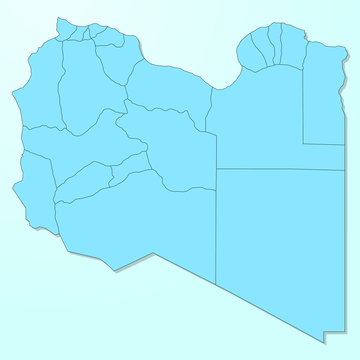 Libya blue map on degraded background vector