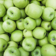 Green apples.  Group of green apples