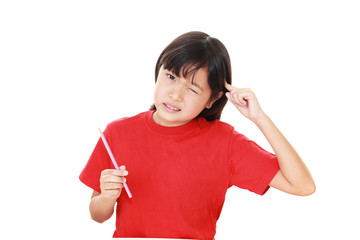 勉強中の女の子