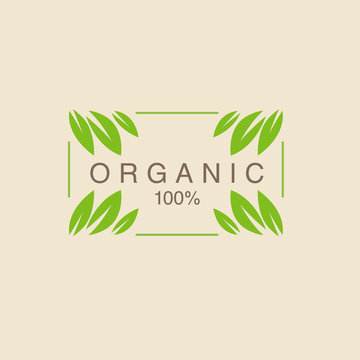 Frame With Leavs in Corners Organic Product Logo
