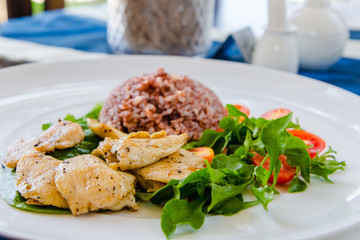 Chicken with brown rice