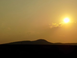 Sunset over hills