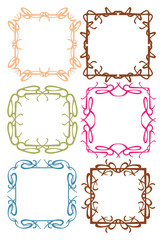 Colorful Vintage decorative design border and Frames Vector Illustration