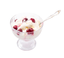 Ice cream from cherry on a
