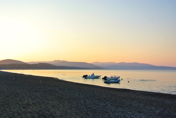 Sunrise over a coastline