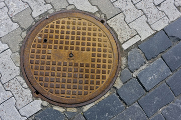 hatch of the city sewerage