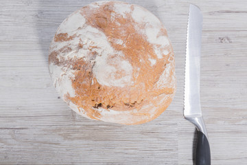 bread on wood background