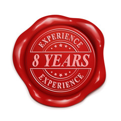 eight years 3d red wax seal