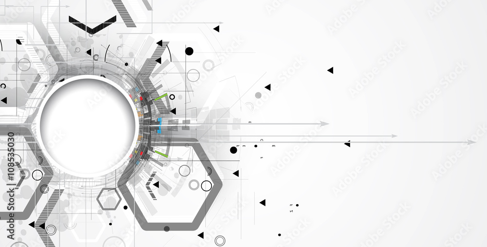 Leinwandbilder abstract tech background. futuristic technology interface. vector resolution