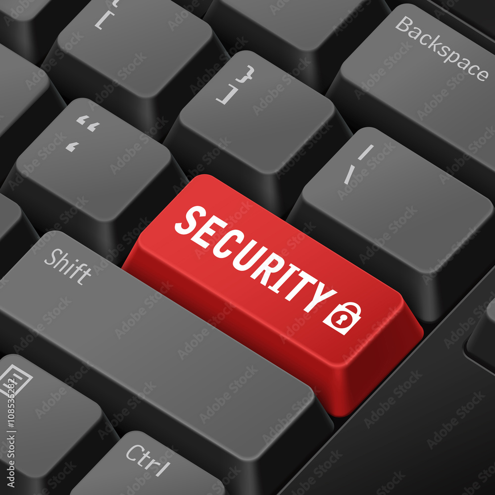Poster security concept with 3d computer keyboard