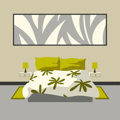 Modern bedroom interior vector for your ideas