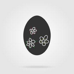  Monochrome egg with color, contrast, bright pictures. Vector il