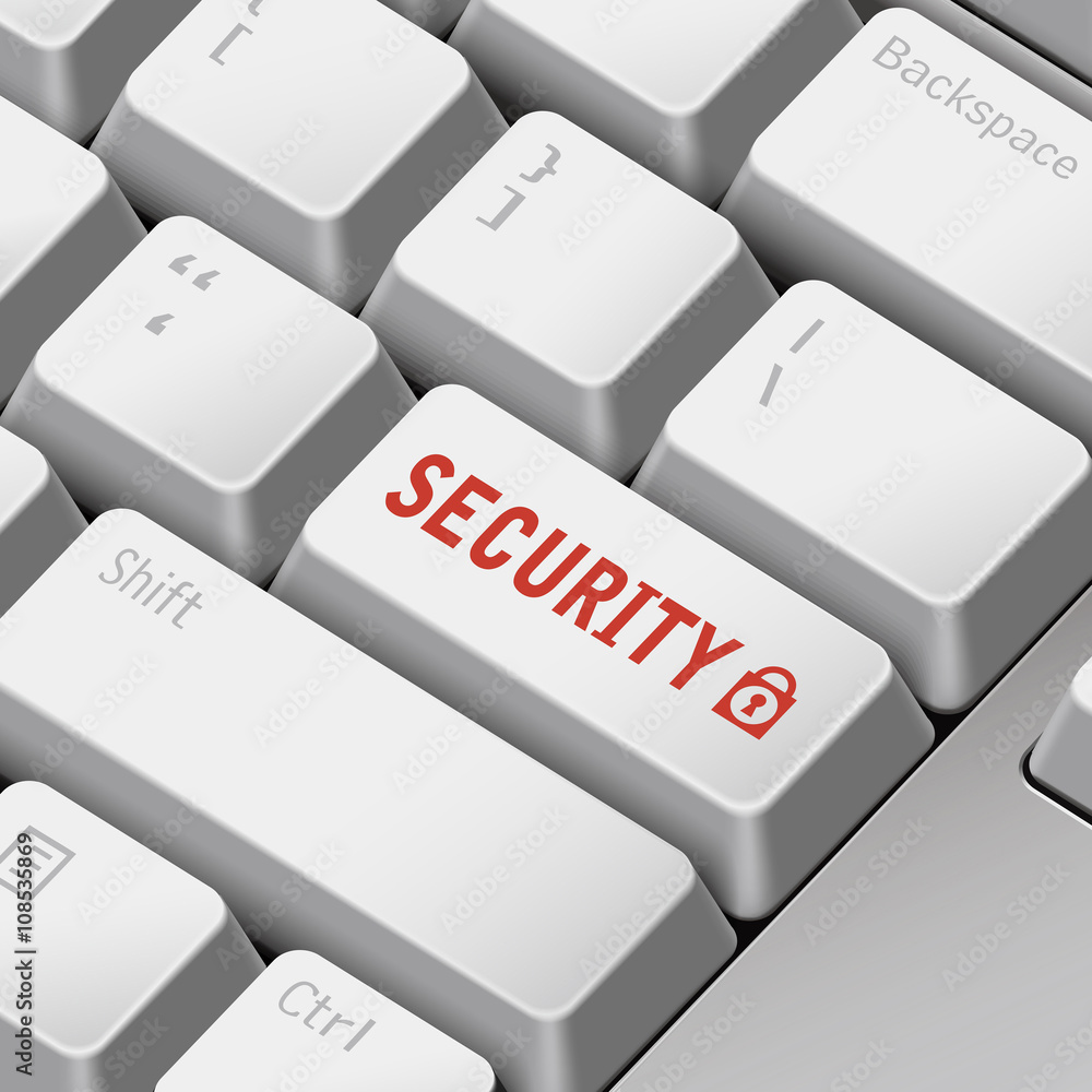 Poster security concept with 3d computer keyboard