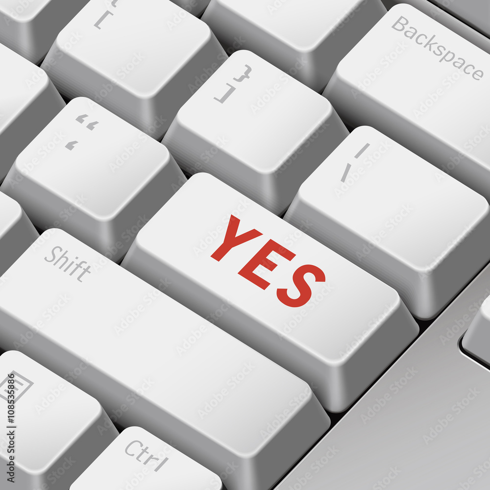Poster agree concept with 3d computer keyboard