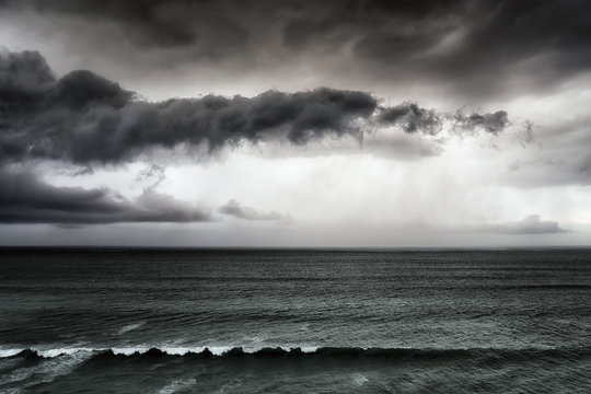 seascape with stormy clouds