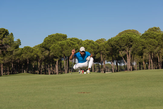 Golf Player Aiming Perfect  Shot