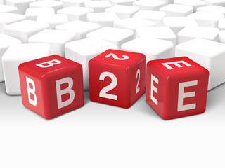 Obraz premium 3d dice illustration with word B2E