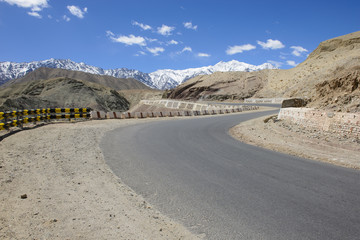 Curved road in high mountain