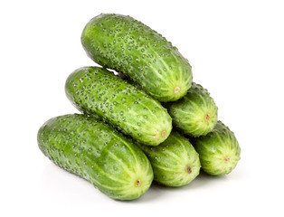  heap of cucumbers isolated on white background