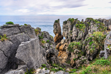Pancake rocks in Punakaiki, New Zealand