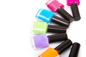 Several colored nail polish