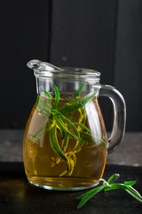 Delicious tea with rosemary