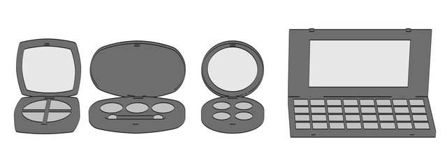 2d cartoon illustration of cosmetics (shades)