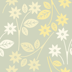 Decorative seamless pattern with spring flowers