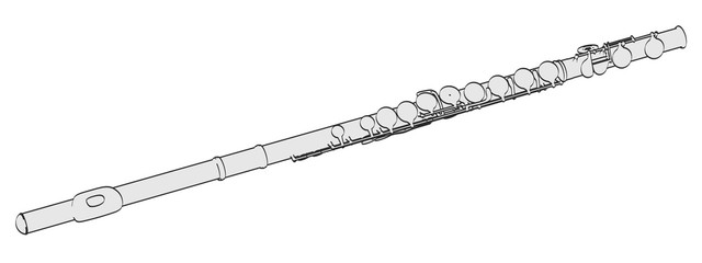 2d cartoon illustration of flute © bescec