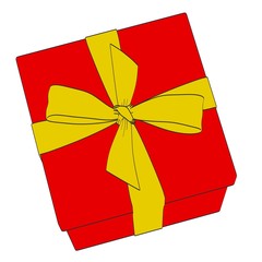 2d cartoon illustration of gift