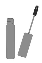 2d cartoon illustration of mascara