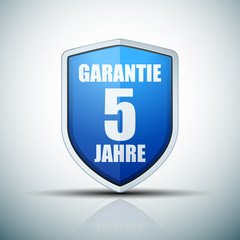 5 Year Warranty shield (non-English text - 5 Year Warranty)