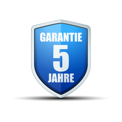 5 Year Warranty shield (non-English text - 5 Year Warranty)