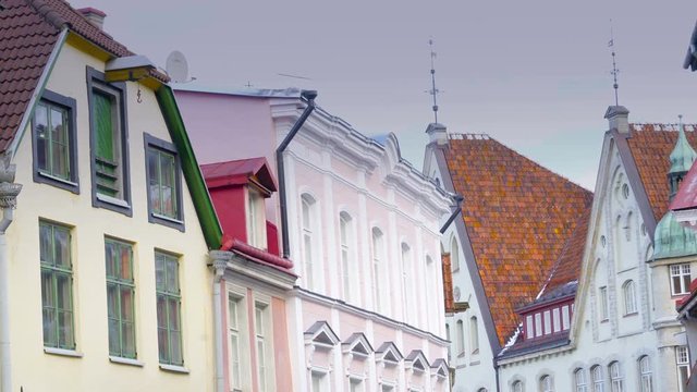 Som eof the old building in Tallin. The styles of the building showcase the old town in the city