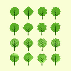 Trees Set Vector Illustration
