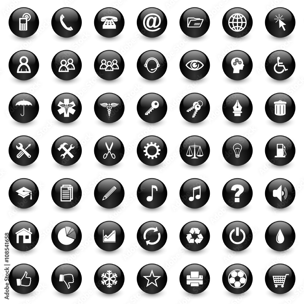 Poster internet vector icons set