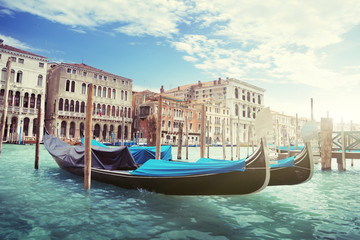 Fototapeta na wymiar gondolas in Venice, Italy.